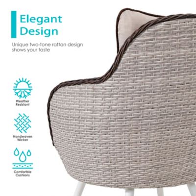 Image showing  3 pc. Bistro Set, White & Light Coffee