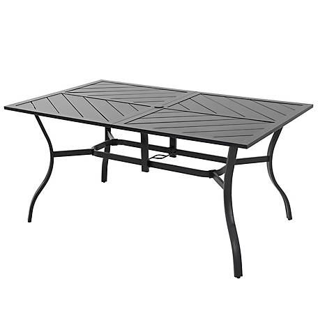 Nuu Garden Outdoor Rectangle Dining Table with Splice Tabletop