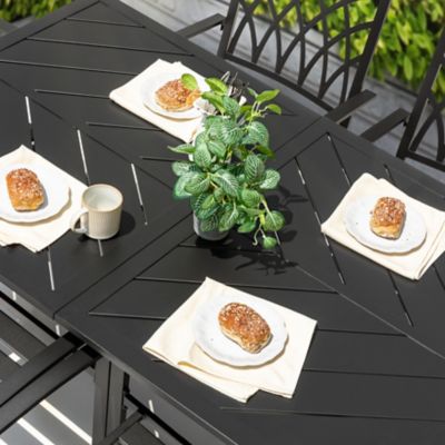 Image showing  61 in. Outdoor Rectangular Patio Dining Table with Splice Tabletop for 6 People