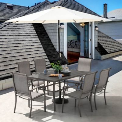 Image showing 7 th Nuu Garden 7 pc. Outdoor Dining Set, Iron Table and 6 Textilene Chairs