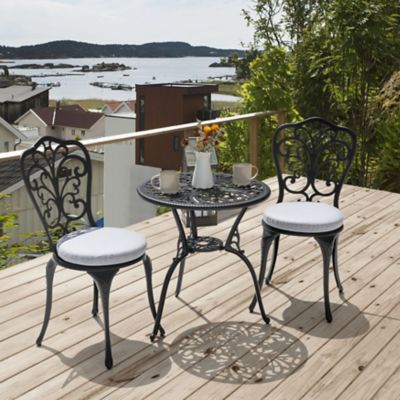 Image showing  Outdoor 3 pc. Patio Set with Gray Cushions