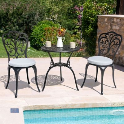 Image showing  Outdoor 3 pc. Patio Set with Gray Cushions
