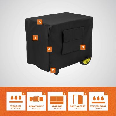 Image showing  Basics Outdoor Generator Cover, 38 in. L x 28 in. W x 30 in. H, Black