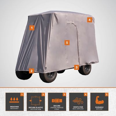 Image showing  Sport Golf Cart Cover for Golf Carts Up to 118 in. x 47 in. x 62 in., 4-Person, Beige