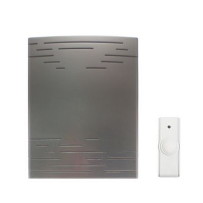 IQ America Wireless Westminster Door Chime Kit Satin Nickel with Pushbuttons