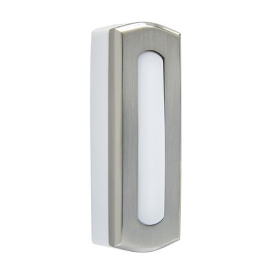 IQ America Wireless Doorbell Pushbutton Colonial Non-lit Satin