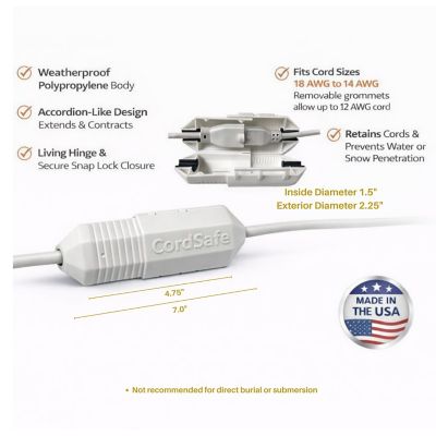 Image showing  Extension Cord Plug Protector Safety Cover, Black, 1 pc.