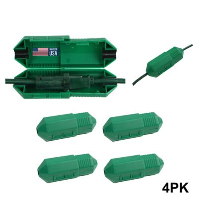 CordSafe Extension Cord Plug Protector Safety Cover, Green 4 Pc.