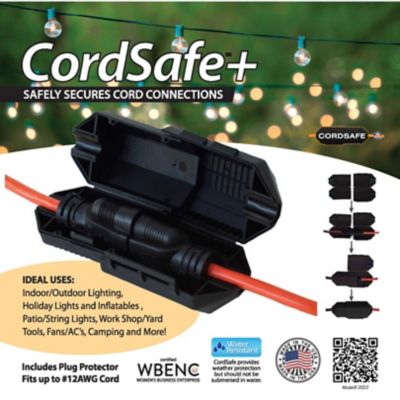 Image showing  Extension Cord Plug Protector Safety Cover, Black 4 Pc.