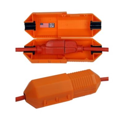 Image showing  Extension Cord Plug Protector Safety Cover, Orange 4 Pc.