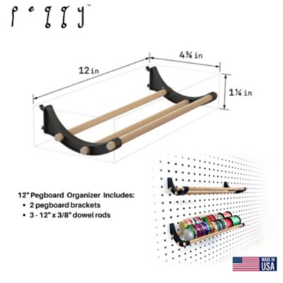 Image showing  Pegboard Tape and Ribbon Organizer Kit, 12 in., 6 pk.