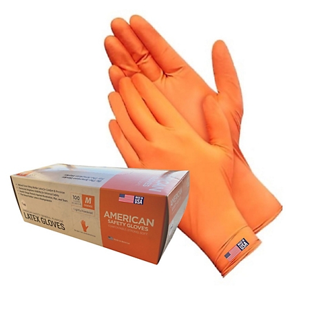 MI Americas American Safety Latex Glove Heavy Duty Disposable, 1 Pk. Med
