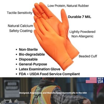 Image showing  American Safety Latex Glove Heavy Duty Disposable, 1 Pk. Lg