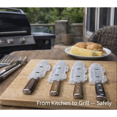 Image showing 6 th BladeGuard Knife Blade Cutlery Protective Cover, 6 in. Clear