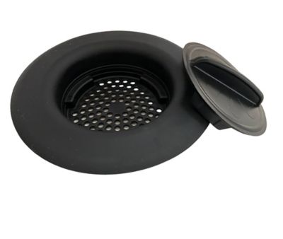 Flex Strainer Kitchen Sink Drain Strainer & Stopper, Black, 1 pk.