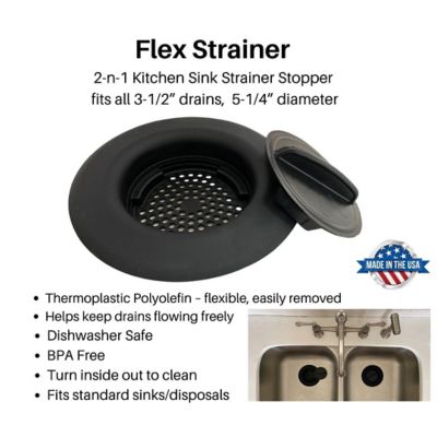 Image showing  Kitchen Sink Drain Strainer & Stopper, Black, 1 pk.