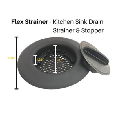 Image showing  Kitchen Sink Drain Strainer & Stopper, Black, 2 pk.