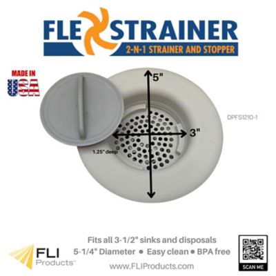Image showing  Kitchen Sink Drain Strainer & Stopper, Grey, 1 pk.