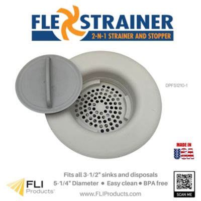 Image showing  Kitchen Sink Drain Strainer & Stopper, Grey, 2 pk.