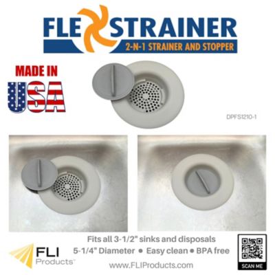 Image showing  Kitchen Sink Drain Strainer & Stopper, Grey, 2 pk.