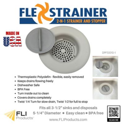 Image showing  Kitchen Sink Drain Strainer & Stopper, Grey, 2 pk.