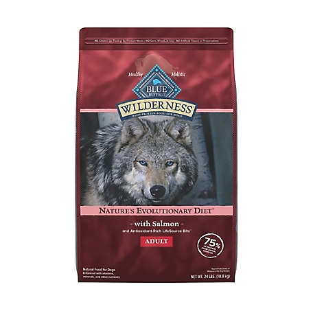Blue Buffalo Wilderness High Protein Natural Adult Dry Dog Food plus Wholesome Grains, Salmon 24 lb. bag