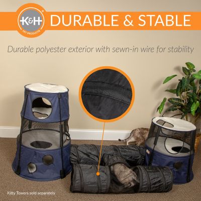 Image showing  Cat Tunnel Toy 3-Way T-Tunnel, Black, 33 x 20 x 9 in.