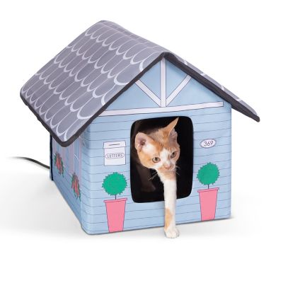 K&H Pet Products Outdoor Heated Kitty House Cat Shelter Cottage Design, 19 x 22 x 17 in.
