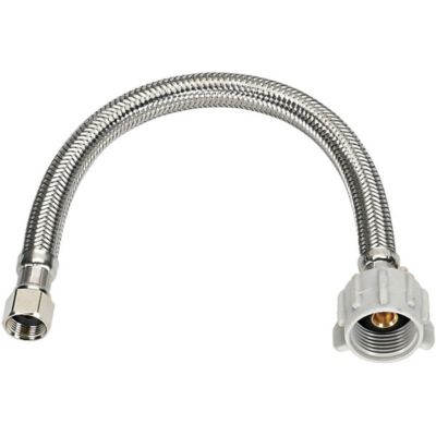 Homewerks Toilet Supply Line Braided Stainless Steel 3/8 in. OD x 7/8 in. BC x 12 in.