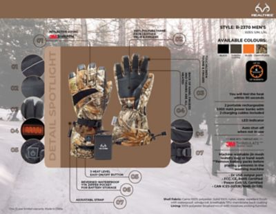 Realtree Heated Glove, Camo, R-2370