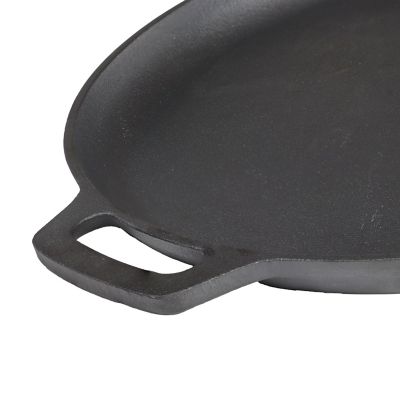 Image showing  Seasoned Cast Iron Pizza Pan with Handles - 13.75-Inch