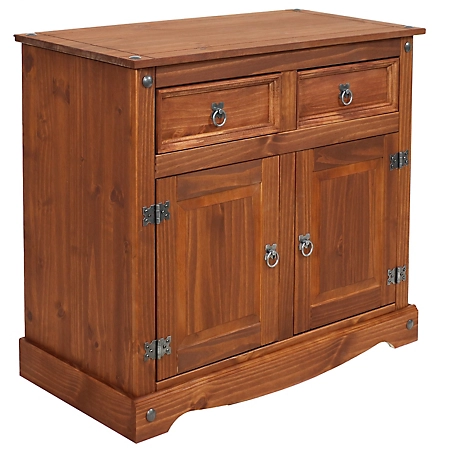 Sunnydaze Decor Solid Pine Kitchen Sideboard Cabinet with 2 Drawers and 2 Doors