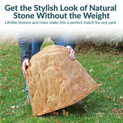 Image showing  Artificial Polyresin Landscape Rock with Stakes, Sand