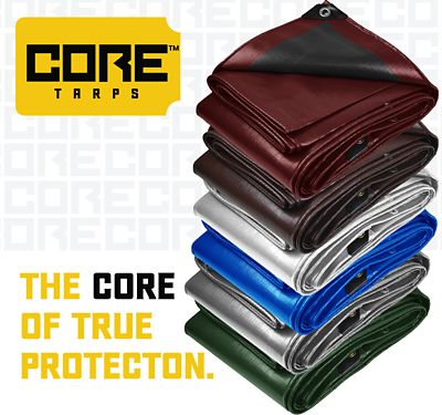 Image showing 6 th Core Tarps 12 ft. x 16 ft. Maroon 20 mil Heavy Duty Polyethylene Tarp, Waterproof, UV Resistant, Rip and Tear Proof