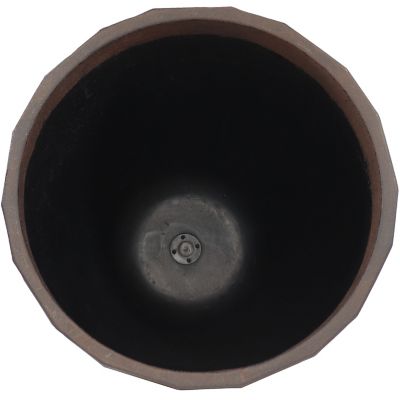 Image showing  Indoor/Outdoor Pebbled Polyresin Flower Pot Planter, 15.75 in., Dark Brown