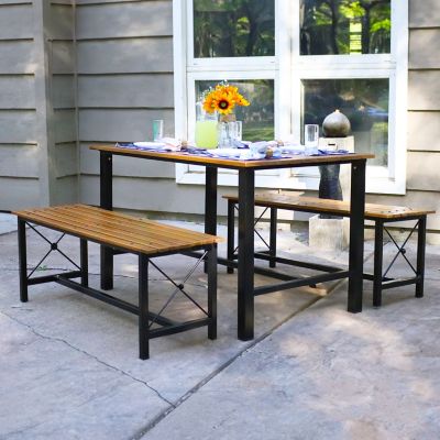 Image showing  3 pc. European Chestnut Patio Dining Set