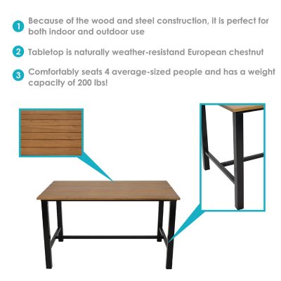 Image showing  3 pc. European Chestnut Patio Dining Set