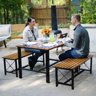 Image showing  3 pc. European Chestnut Patio Dining Set