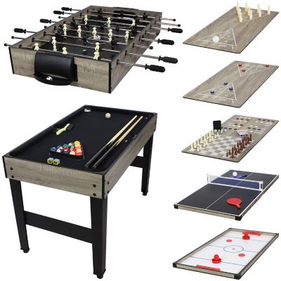 Sunnydaze Decor Indoor 10-in-1 Multi-Game Table with Billiards, Push Hockey, Foosball, Ping Pong, Bowling, and More