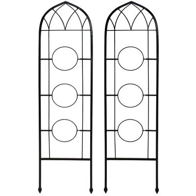 Sunnydaze Decor 2 pc. Arched Wall Trellis with Flowerpot Supports
