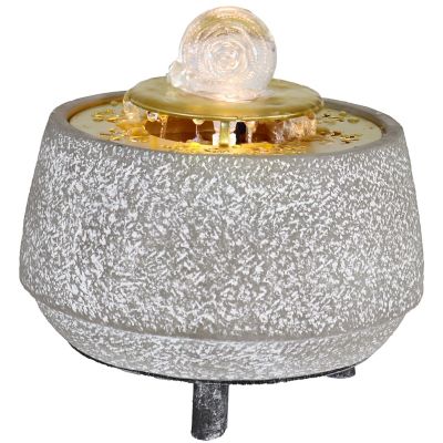 Sunnydaze Decor Tranquil Sands Polystone Indoor Fountain with Glass Ball - 6 in. H