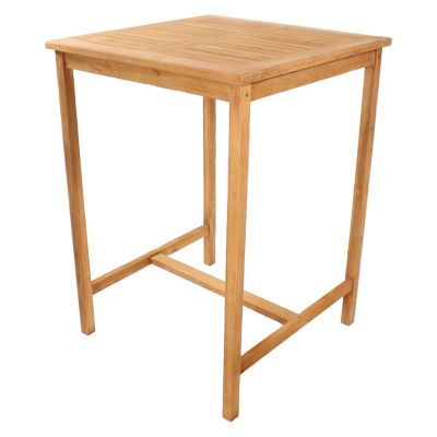 Sunnydaze Decor 31 in. Square Teak Wood Outdoor Bar Table