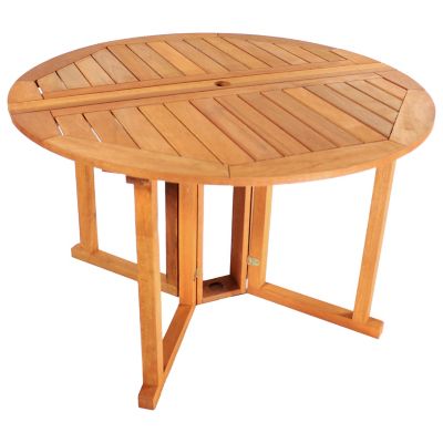 Sunnydaze Decor Malaysian Hardwood Gateleg Patio Table with Teak Oil Finish