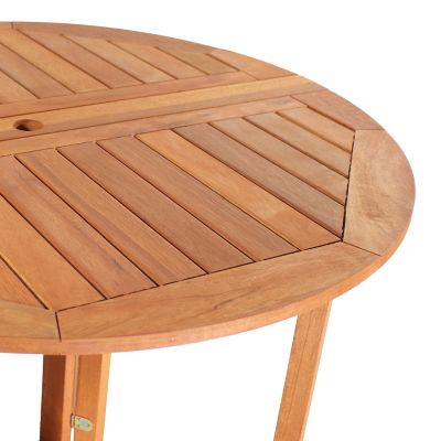 Image showing  Malaysian Hardwood Gateleg Patio Table with Teak Oil Finish