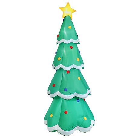 Sunnydaze DecorOutdoor Pre-Lit Towering Christmas Tree Inflatable Yard Decoration - 9.5' - Green