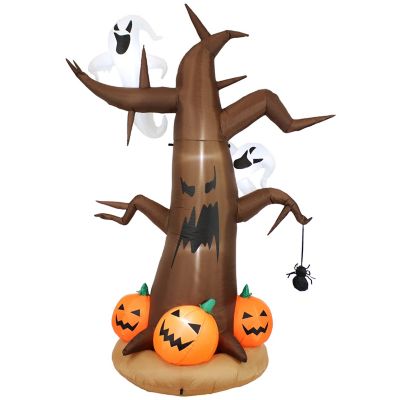 Sunnydaze DecorOutdoor Haunted Forest Self-Inflating Halloween Inflatable Yard Decoration with LED Lights and Built-In Fan - 8'