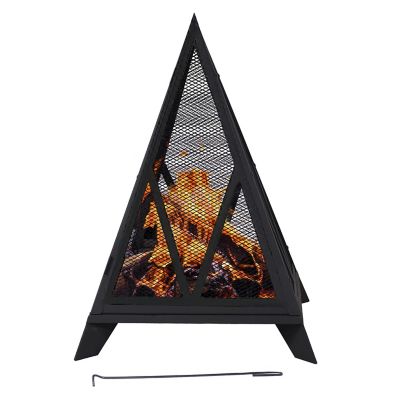 Sunnydaze Decor Majestic Pyramid Heavy-Duty Steel Outdoor Fire Pit at ...