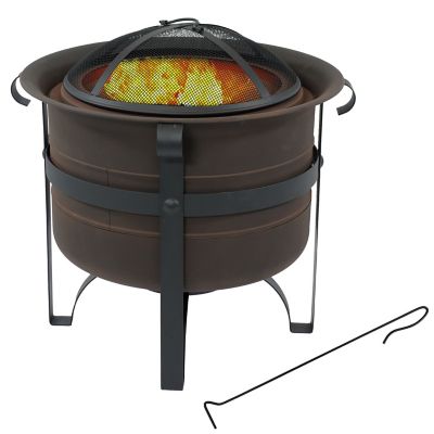 Sunnydaze Decor Steel Cauldron-Style Smokeless Fire Pit with Spark Screen