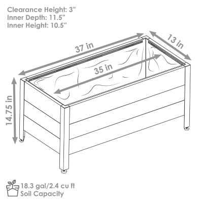 Image showing  Acacia Wood Raised Garden Bed with Planter Bag