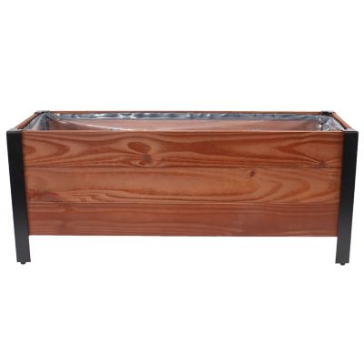 Image showing  Acacia Wood Raised Garden Bed with Planter Bag